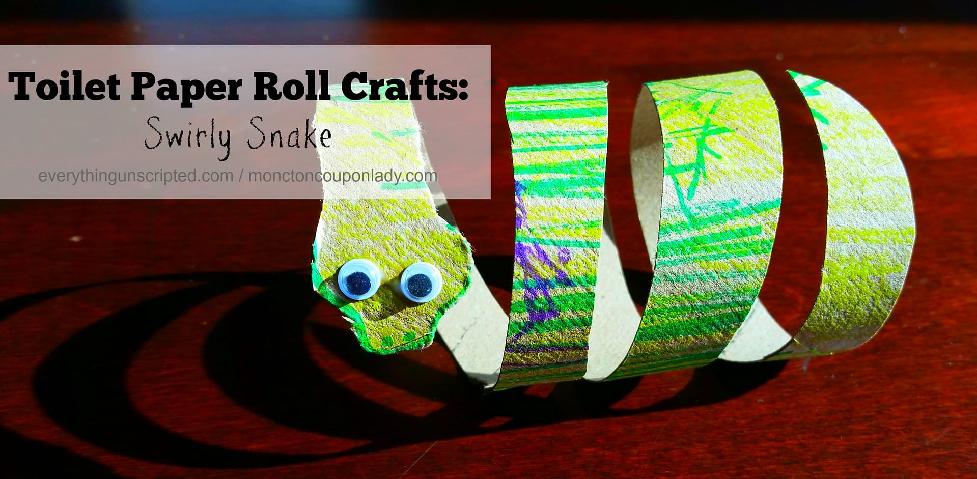 DIY Fun toilet paper roll coiled snakes - recycling kids craft
